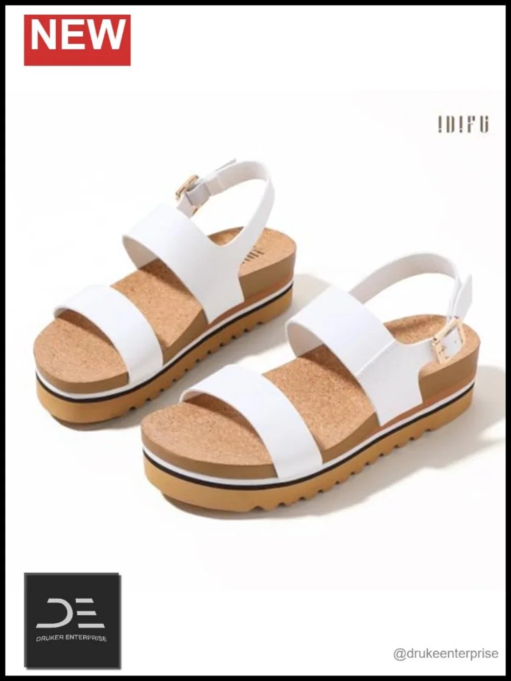 Platform Sandals with Arch Support and Adjustable Ankle Strap, Cushioned